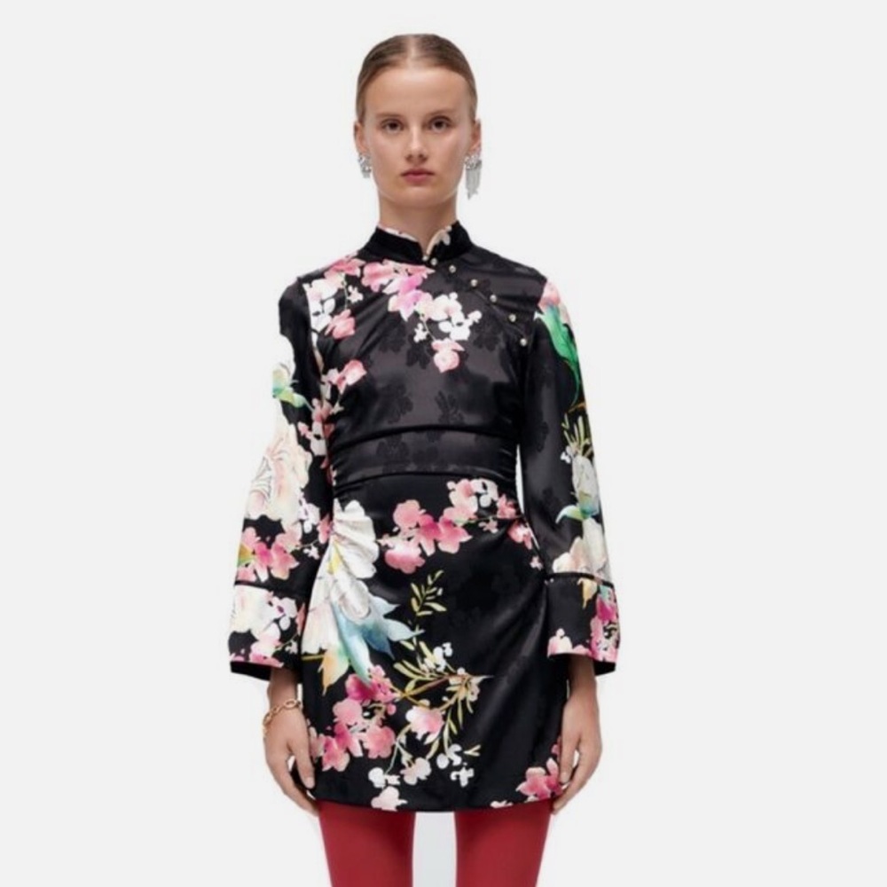 Zara floral print mini dress